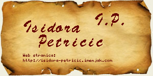 Isidora Petričić vizit kartica